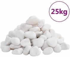 Poliruoti akmenukai, baltos spalvos, 25kg, 2–5cm