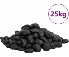Poliruoti akmenukai, juodos spalvos, 25kg, 2–5cm