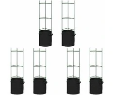 Pomidorų narvai su augalų maišeliais, 6vnt., 116cm, plienas/PP