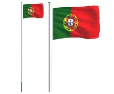 Portugalijos vėliava su stiebu, aliuminis, 6,23m