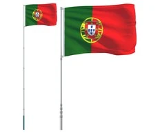 Portugalijos vėliava su stiebu, aliuminis, 5,55m