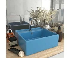 Prabangus praustuvas, matinis mėlynas, 41x41cm, keramika