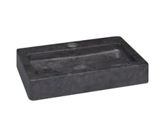 Sieninis praustuvas, juodas, 38x24x6,5cm, marmuras