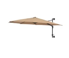 Prie sienos montuojamas skėtis su stulpu, taupe, 300cm
