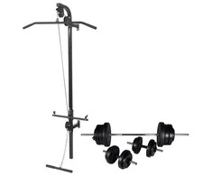 Prie sienos mont. jėgos tren. su štanga ir hant. rink., 60,5kg