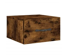 Prie sienos montuojama naktinė spintelė, dūminė, 35x35x20cm