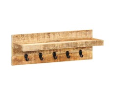 Prie sienos montuojama paltų kabykla, 60x15x20cm, mango mediena