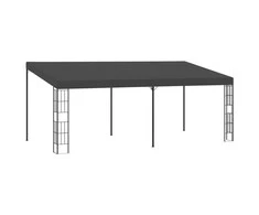 Prie sienos montuojama pavėsinė, antracito, 3x6m, audinys