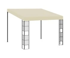 Prie sienos montuojama pavėsinė, kreminė, 3x3m, audinys