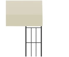 Prie sienos montuojama pavėsinė, kreminė, 3x3m, audinys