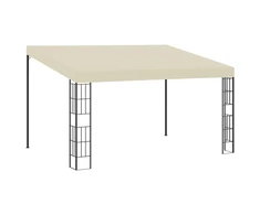 Prie sienos montuojama pavėsinė, kreminė, 3x4m, audinys