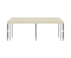 Prie sienos montuojama pavėsinė, kreminė, 3x6m, audinys