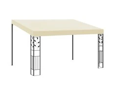Prie sienos montuojama pavėsinė, kreminės spalvos, 4x3x2,5m