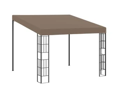 Prie sienos montuojama pavėsinė, taupe spalvos, 3x3m, audinys