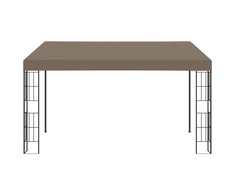 Prie sienos montuojama pavėsinė, taupe spalvos, 4x3m, audinys
