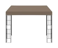 Prie sienos montuojama pavėsinė, taupe spalvos, 3x3m, audinys