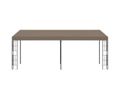 Prie sienos montuojama pavėsinė, taupe spalvos, 6x3m, audinys