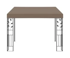 Prie sienos montuojama pavėsinė, taupe spalvos, 3x3x2,5m