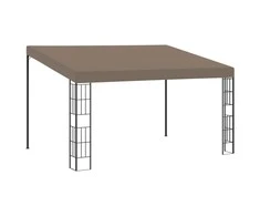 Prie sienos montuojama pavėsinė, taupe spalvos, 4x3m, audinys