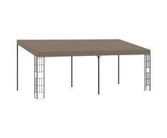 Prie sienos montuojama pavėsinė, taupe spalvos, 6x3m, audinys