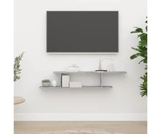 Prie sienos montuojama TV lentyna, betono, 125x18x23cm, mediena