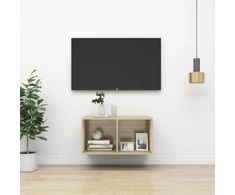 Prie sienos montuojama TV spintelė, ąžuolo, 37x37x72 cm, MDP