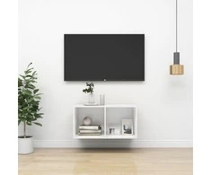 Prie sienos montuojama TV spintelė, balta, 37x37x72 cm, MDP