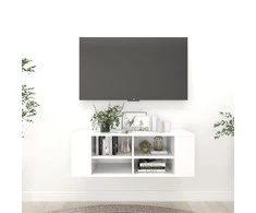 TV staliukas Sieninė TV spintelė, balta, 102x35x35cm, apdirbta mediena