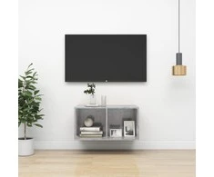 Prie sienos montuojama TV spintelė, betono, 37x37x72 cm, MDP