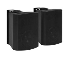 Prie sienos montuojami stereo garsiakalbiai, 2vnt., juodi, 100W