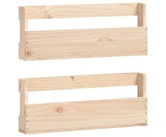 Prie sienos montuojamos batų lentynos, 2vnt., 59x9x23cm, pušis