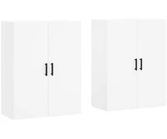 Prie sienos montuojamos spintelės, 2vnt., baltos, 69,5x34x90cm