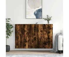 Prie sienos montuojamos spintelės, 2vnt., dūminės, 69,5x34x90cm