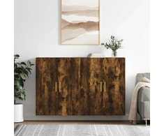 Prie sienos montuojamos spintelės, 2vnt., dūminės, 69,5x34x90cm
