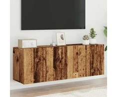 TV staliukas Prie sienos montuojamos TV spintelės, 2vnt., medžio, 60x30x41cm
