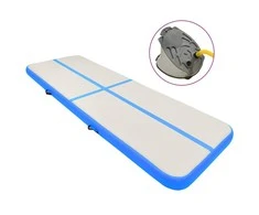 Pripučiamas gimnastikos kilimėlis, mėlynas, 400x100x20cm, PVC