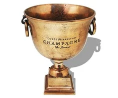 Prizo taurės formos šampano atšaldymo indas, varis, rudas