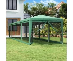 Proginė palapinė su 10 tinklinių sienų, žalia, 3x12m, HDPE