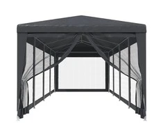 Proginė palapinė su 10 tinklinių sienų, antracito, 3x12m, HDPE
