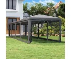 Proginė palapinė su 10 tinklinių sienų, antracito, 3x12m, HDPE