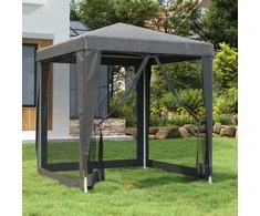 Proginė palapinė su 4 sienomis, antracito, 2x2m, HDPE