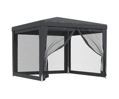Proginė palapinė su 4 sienomis, antracito, 3x3m, HDPE