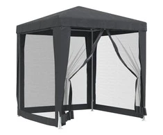 Proginė palapinė su 4 sienomis, antracito, 2x2m, HDPE