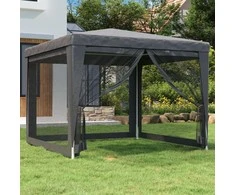 Proginė palapinė su 4 sienomis, antracito, 3x3m, HDPE