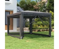 Proginė palapinė su 4 sienomis, antracito, 3x4m, HDPE