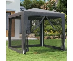 Proginė palapinė su 4 sienomis, antracito, 2,5x2,5m, HDPE