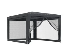 Proginė palapinė su 4 sienomis, antracito, 3x4m, HDPE