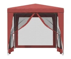 Proginė palapinė su 4 sienomis, raudona, 2,5x2,5m, HDPE