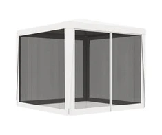 Proginė palapinė su 4 tinklinėmis sienomis, balta, 2,5x2,5m