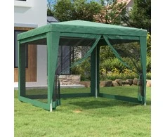 Proginė palapinė su 4 tinklinėmis sienomis, žalia, 3x3m, HDPE